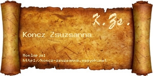 Koncz Zsuzsanna névjegykártya